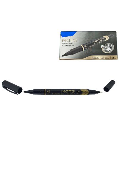 OEM Set of 12 black permanent markers with 2 tips of 0.5mm and 1mm, for various surfaces