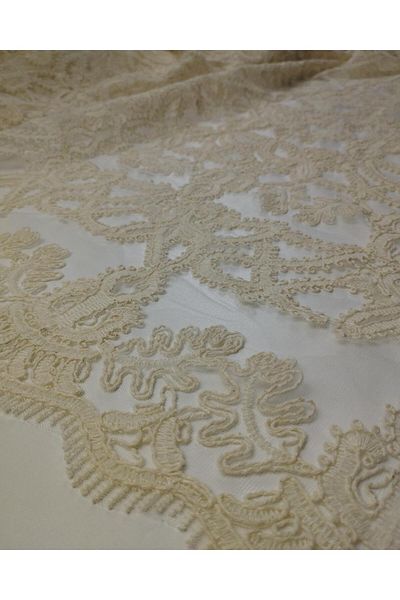 Kumaş Parça Lace in Cream Color (Width 130 cm X Length 210 cm)