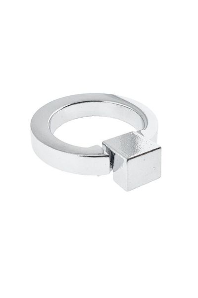 OEM Buton Cu Inel De Prindere, Pentru Mobila, Din Metal, Diametru 40 Mm, Inaltime 7 Mm, Argintiu