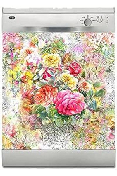 AMAZON TOHUM Dishwasher Sticker Coating White Goods Coating Flower in the Garden