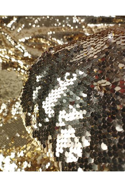 Kumaş Parça Double Sided Sequin Sequin in Gold Color (Width 130 cm X Length 200 cm)