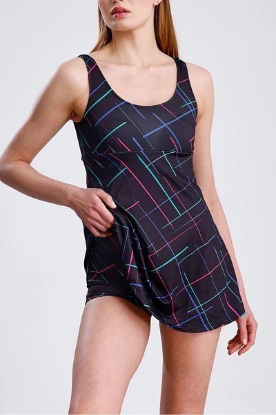 segiza Lycra Combined Shorts with Chest Pad Dress Swimsuit Women's Swimsuit Black / Sea / Shorts