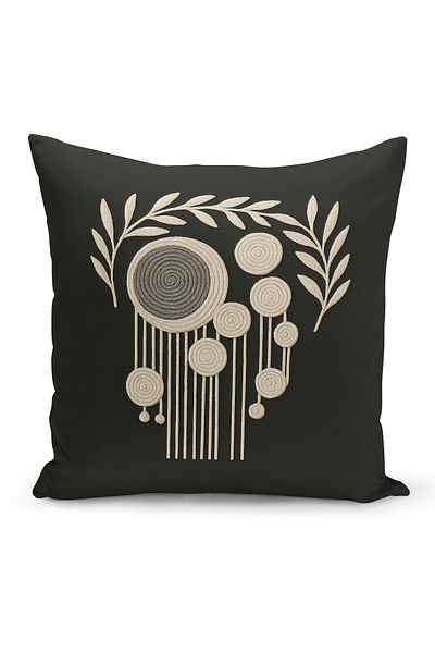 Bertille Home Husă de pernă imprimată digitală pe două părți (aspect de model de broderie Punch/Punch)