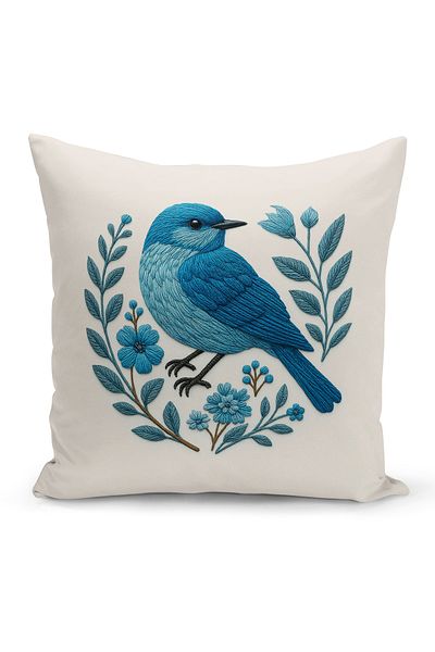 Bertille Home Husă de pernă imprimată digitală pe două părți (aspect de model de broderie Punch/Punch)