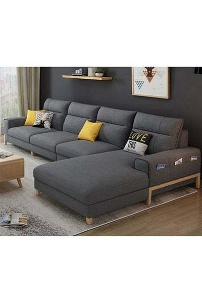 BIZ NAS Corner Sofa L Shape - Gray