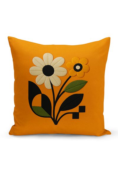 Bertille Home Husă de pernă imprimată digitală pe două părți (aspect de model de broderie Punch/Punch)