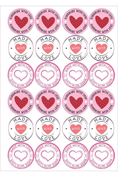 Emtory Home 24 Adet - Love Heart Sticker - Kalp Sticker - Love Sticker - Pake...