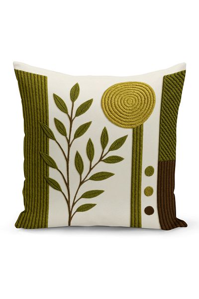 Bertille Home Husă de pernă imprimată digitală pe două părți (aspect de model de broderie Punch/Punch)