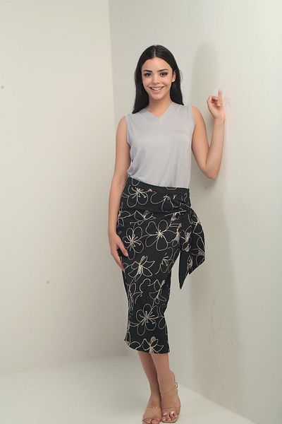 By Saygı Fusta midi cu șnur lateral pentru damă