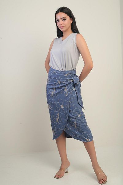 By Saygı Fusta midi cu șnur lateral pentru damă