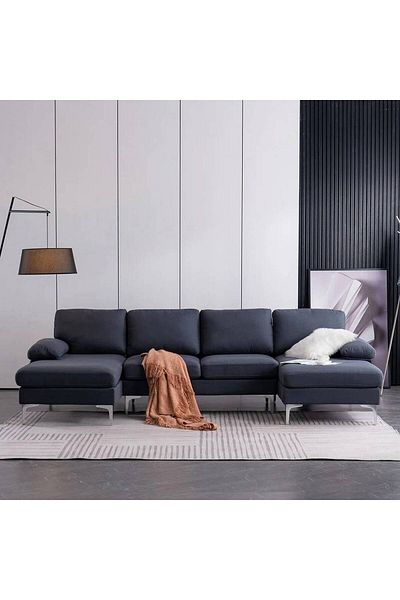 BIZ NAS Corner Sofa L Shape - Gray