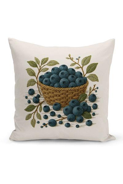 Bertille Home Husă de pernă imprimată digitală pe două părți (aspect de model de broderie Punch/Punch)