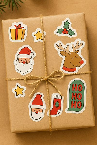 Emtory One Sheet 35+Models Pieces New Year Figure Sticker - New Year Sticker - New Year Gift Packaging - New Year