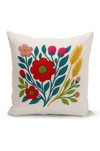 Bertille Home Husă de pernă imprimată digitală pe două părți (aspect de model de broderie Punch/Punch)