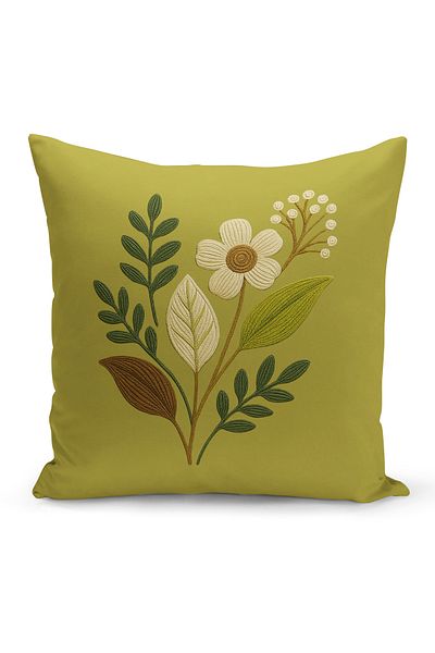 Bertille Home Husă de pernă imprimată digitală pe două părți (aspect de model de broderie Punch/Punch)