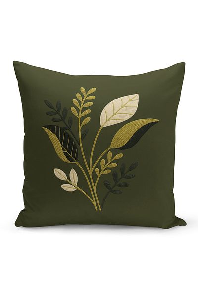 Bertille Home Husă de pernă imprimată digitală pe două părți (aspect de model de broderie Punch/Punch)