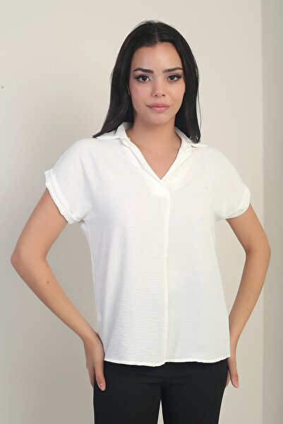 By Saygı Polo Neck Double Sleeve Ayrobin Blouse