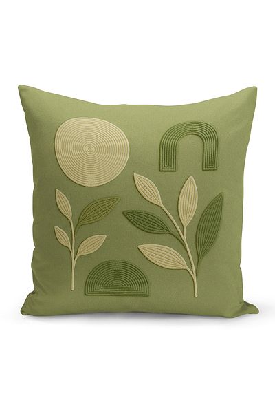 Bertille Home Husă de pernă imprimată digitală pe două părți (aspect de model de broderie Punch/Punch)