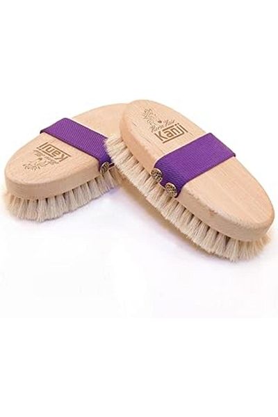 NETWORK ART 100% Natural Horsehair Purple Belt Body Exfoliating Cellulite Brush for Massage and Dry Brushing