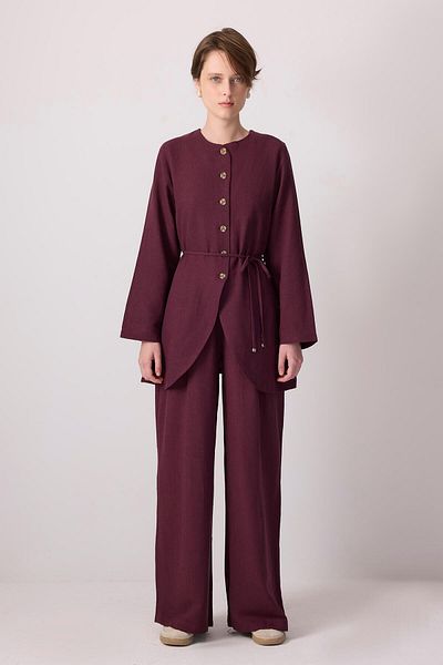 Touché Privé Biye Belted Viscose Jacket Pants Suit
