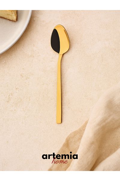 DMR LİFE Forever Gold Set of 6 Dessert Spoons |   Titanium Plating |   18/10 Stainless Steel
