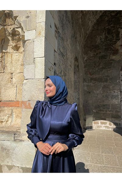 MOOLİSA Bera Evening Dress Satin Hijab Evening Dress, Graduation, Prom, Evening Dress