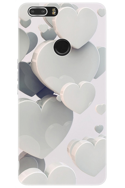 Vestel Venüs Z20 Uyumlu Kılıf Desen Baskılı Silikon Beyaz Kalpler STK:259 CP-...