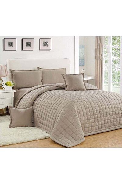 Moon 4-Piece Compressed Comforter Set Single Size Microfiber Beige 210x160cm
