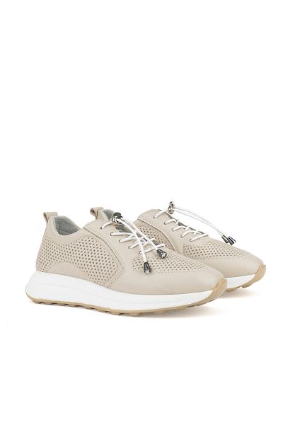 Ziya , Women's Genuine Leather Sneaker 1511050Z2341 Beige
