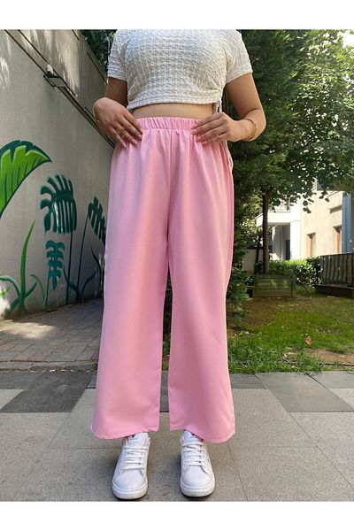 CLB COLLECTION Women's Loose Trousers with Elastic Waist