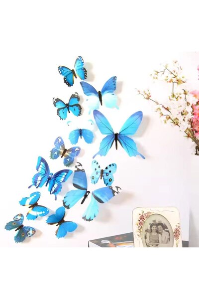 Alaa Butik Online 3d Pvc Kelebek Dekoratif 12 Adet