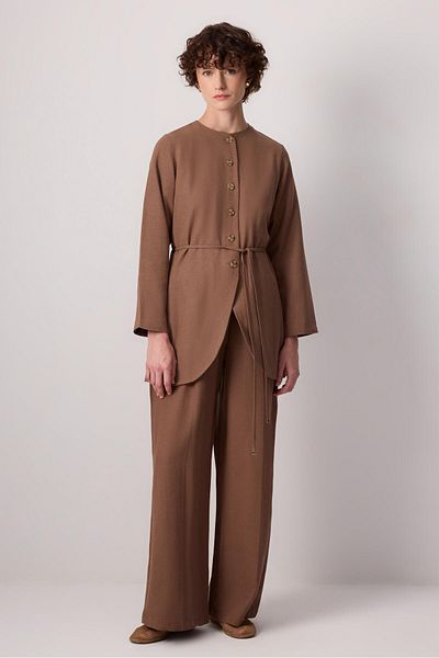 Touché Privé Biye Belted Viscose Jacket Pants Suit