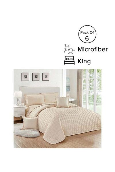 Moon Compressed Duvet Set with 6 Pieces Microfiber Creamy 220x240cm