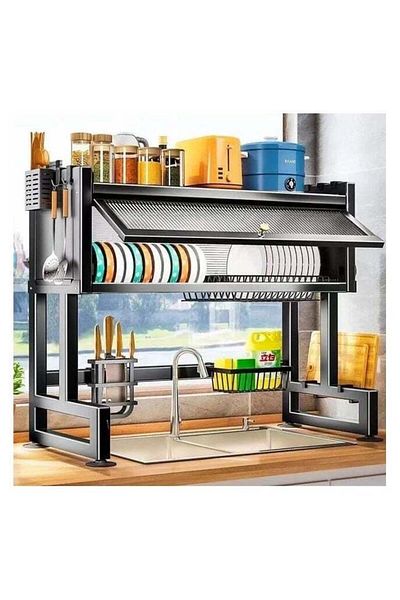 Generic Dish Drying Rack Over The Sink, Stainless Steel Dish Drainer Shelf