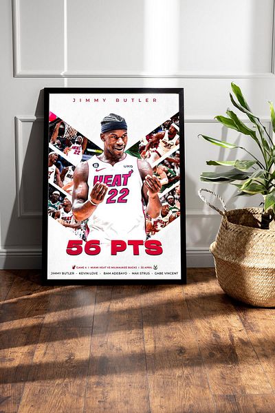 Saturn Pictură înrămată Jimmy Butler - Pictură poster NBA Miami Heat