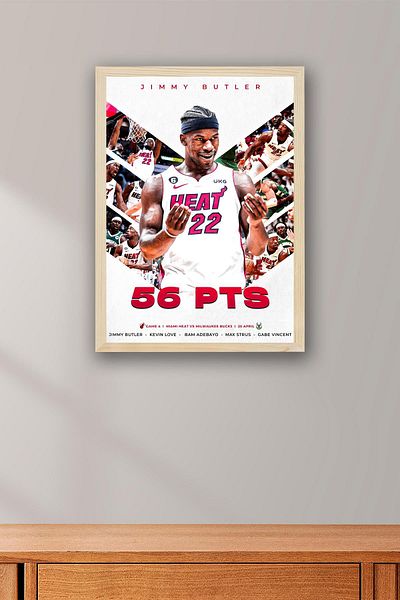 Saturn Ζωγραφική με κορνίζα Jimmy Butler - Ζωγραφική αφίσας NBA Miami Heat