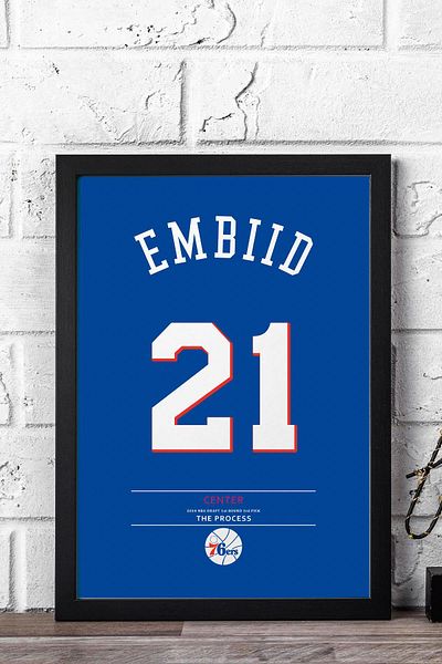 Saturn Επιτραπέζιο πλαίσιο Joel Embiid Jersey - NBA Philadelphia 76ers Jersey