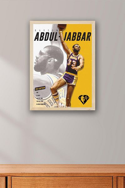 Saturn Pictură înrămată de Kareem Abdul Jabbar - Pictură poster NBA de baschet