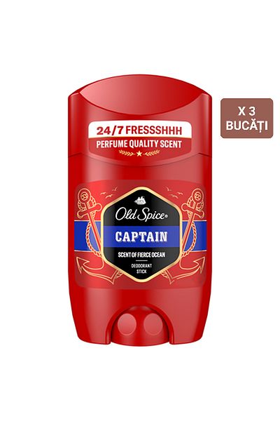 Old Spice Old Piece Captain Antiperspirant Stick, 50ml X 3 Pieces