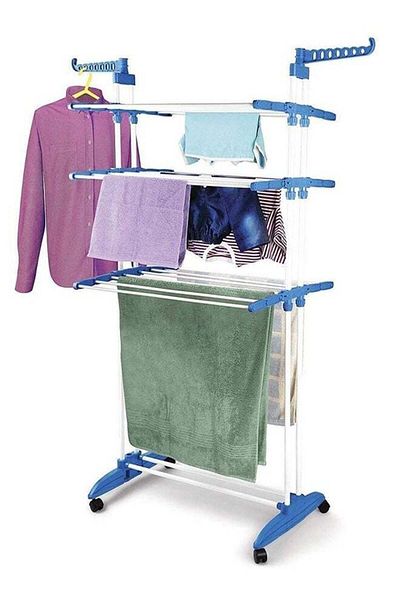 Generic Clothes Drying Rack, Large 4-tier Collapsible Clothes Airer Indoor and Outdoor Retractable G