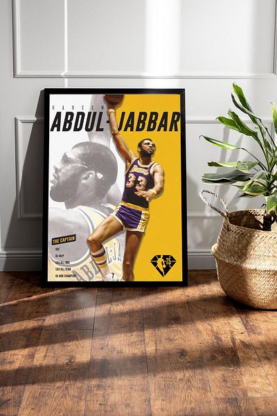 Saturn Pictură înrămată de Kareem Abdul Jabbar - Pictură poster NBA de baschet