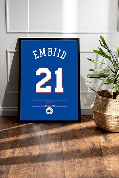 Saturn Επιτραπέζιο πλαίσιο Joel Embiid Jersey - NBA Philadelphia 76ers Jersey