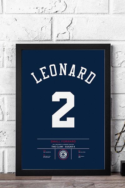 Saturn Pictură înrămată cu tricou Kawhi Leonard - NBA Los Angeles Clippers