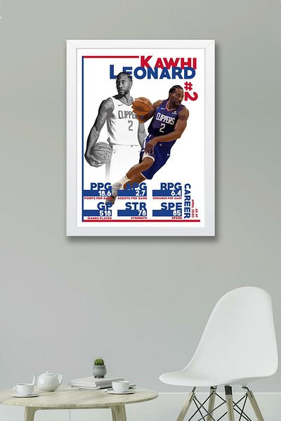 Saturn Pictură înrămată de Kawhi Leonard - Pictură poster NBA de baschet