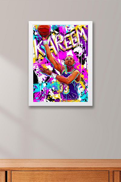 Saturn Pictură înrămată de Kareem Abdul Jabbar - Pictură poster NBA de baschet