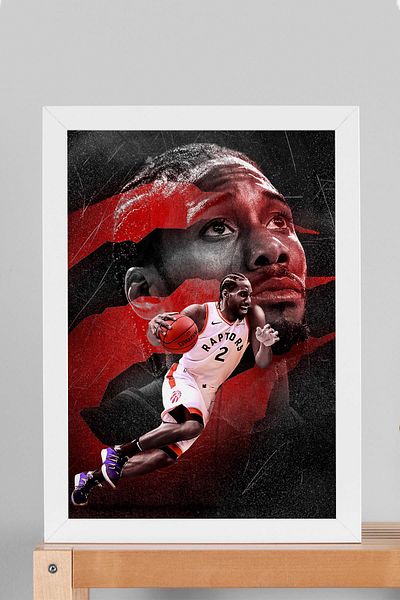 Saturn Επιτραπέζιο με κορνίζα Kawhi Leonard - Επιτραπέζια αφίσα μπάσκετ NBA