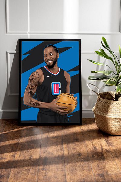 Saturn Pictură înrămată de Kawhi Leonard - Pictură poster NBA de baschet