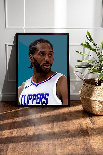 Saturn Επιτραπέζιο με κορνίζα Kawhi Leonard - Επιτραπέζια αφίσα μπάσκετ NBA