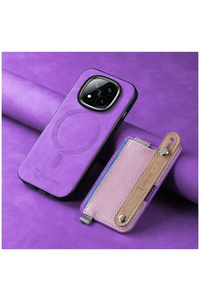 Zebana Xiaomi Redmi Note 14 Pro Plus 5G Uyumlu Kılıf M-safe 2in1 Kartlıklı Be...