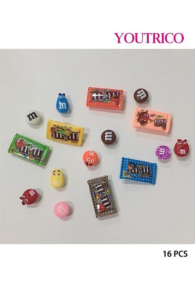 Youtrico 16pcs Fashion Chocolate Candy Jibbitz Charms for Slipper Ornament